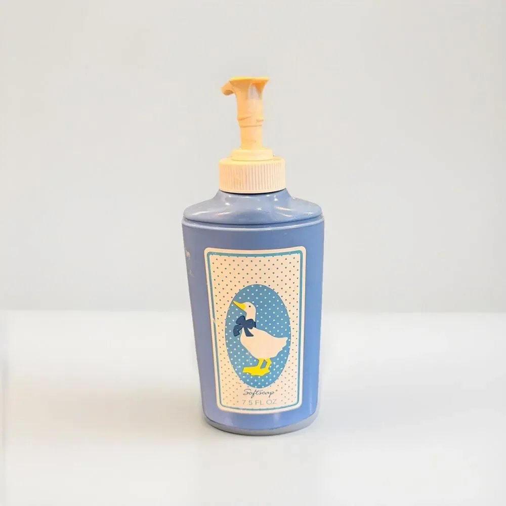 VTG 1986 Goose Country Designs Softsoap Moisturizing Hand Soap Blue Bottle